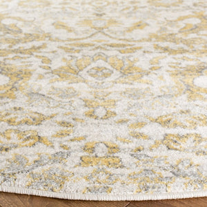 Safavieh Evoke Round Ivory Gold Polypropylene Rug Turkish Traditional Pattern Bedroom Accent EVK238S-3R