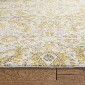 Safavieh Evoke Power Loomed Polypropylene Area Rug Soft Ivory Gold Solid Low Pile Turkish Weave EVK238S-3SQ