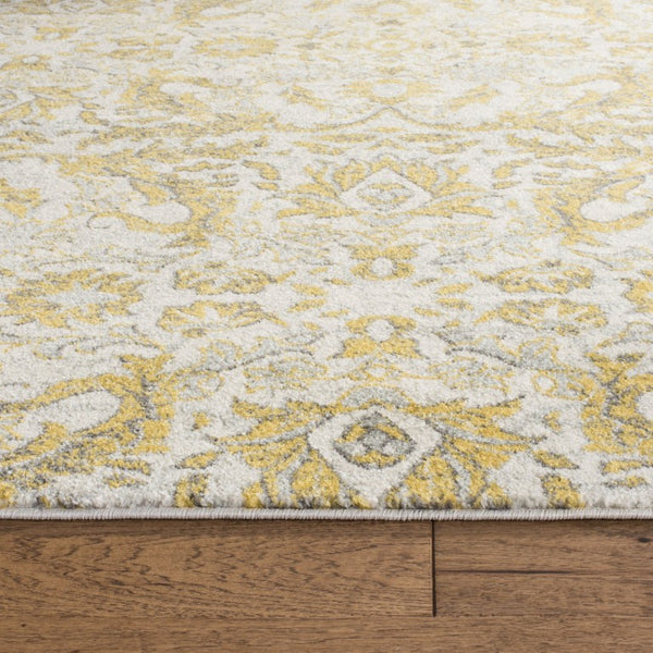 Safavieh Evoke Power Loomed Polypropylene Area Rug Soft Ivory Gold Solid Low Pile Turkish Weave EVK238S-3SQ