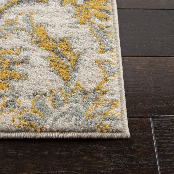 Safavieh Evoke Power Loomed Polypropylene Area Rug Soft Ivory Gold Solid Low Pile Turkish Weave EVK238S-3SQ