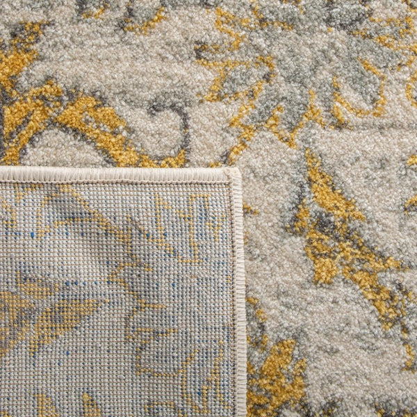 Safavieh Evoke Power Loomed Polypropylene Area Rug Soft Ivory Gold Solid Low Pile Turkish Weave EVK238S-3SQ