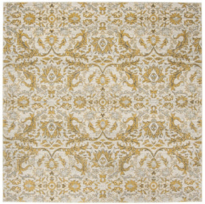 Safavieh Evoke Power Loomed Polypropylene Area Rug Soft Ivory Gold Solid Low Pile Turkish Weave EVK238S-3SQ