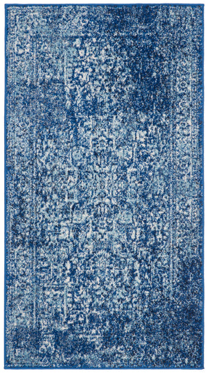 Safavieh Evoke Navy Ivory Round Area Rug — Turkish Power-Loomed Traditional Oriental Design, Durable Low-Profile 8'-0" x 8'-0" EVK256A-8R