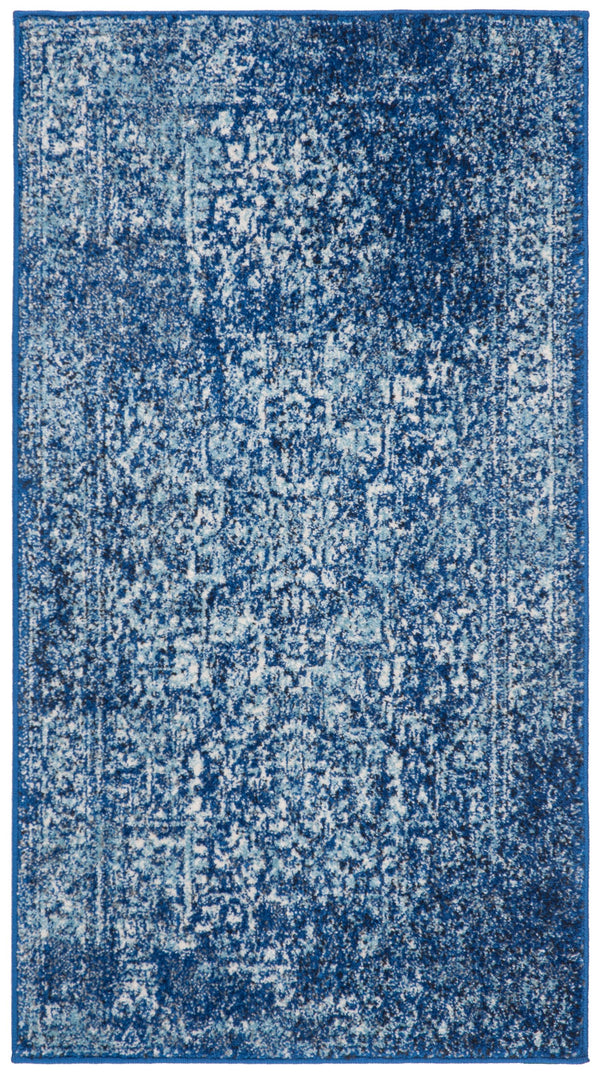 Safavieh Evoke Navy Ivory Round Area Rug — Turkish Power-Loomed Traditional Oriental Design, Durable Low-Profile 8'-0" x 8'-0" EVK256A-8R