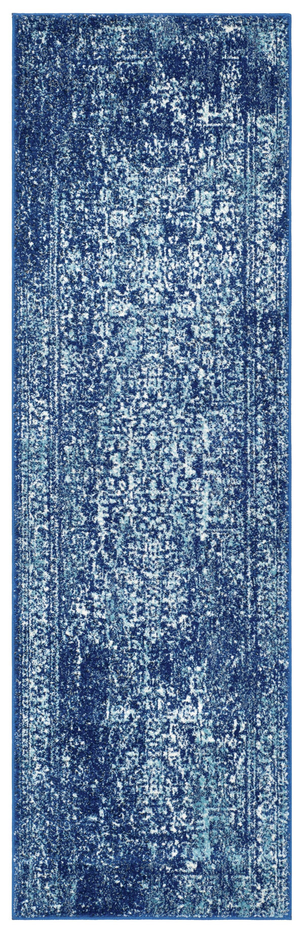 Safavieh Evoke Navy Ivory Round Area Rug — Turkish Power-Loomed Traditional Oriental Design, Durable Low-Profile 8'-0" x 8'-0" EVK256A-8R