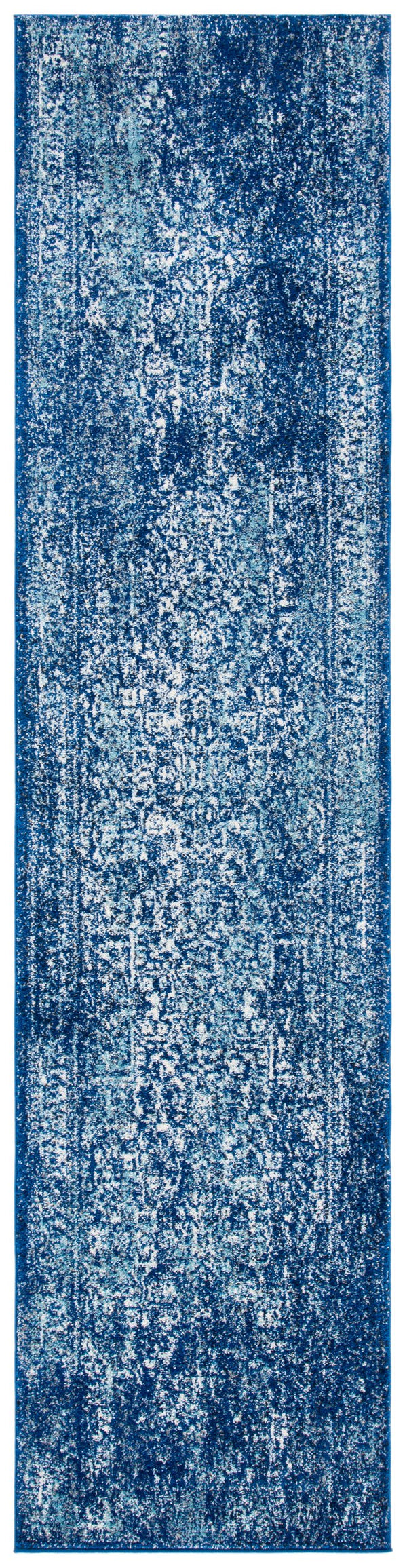 Safavieh Evoke Elegant Navy And Ivory Oriental-Inspired Square Rug — Textured Durable Blend, Power-Loomed Turkey 8'-0" x 8'-0" EVK256A-8SQ