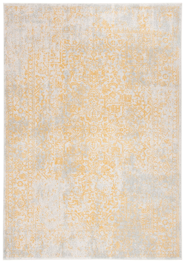Safavieh Evoke Round Ivory And Gold Transitional Area Rug — Power-Loomed In Turkey, Durable Soft Pile Elegance 3'-0" x 3'-0" EVK256B-3R
