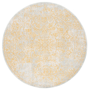 Safavieh Evoke Round Ivory And Gold Transitional Area Rug — Power-Loomed In Turkey, Durable Soft Pile Elegance 3'-0" x 3'-0" EVK256B-3R