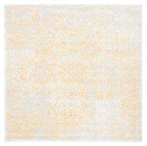 Safavieh Evoke Round Ivory And Gold Transitional Area Rug — Power-Loomed In Turkey, Durable Soft Pile Elegance 3'-0" x 3'-0" EVK256B-3R