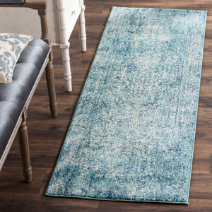 Safavieh Evoke Oval Area Rug In Blue And Ivory — Transitional Low-Profile Power-Loomed Design, Durable Turkish Craftsmanship 6'-0" x 8'-0" EVK256C-68OV