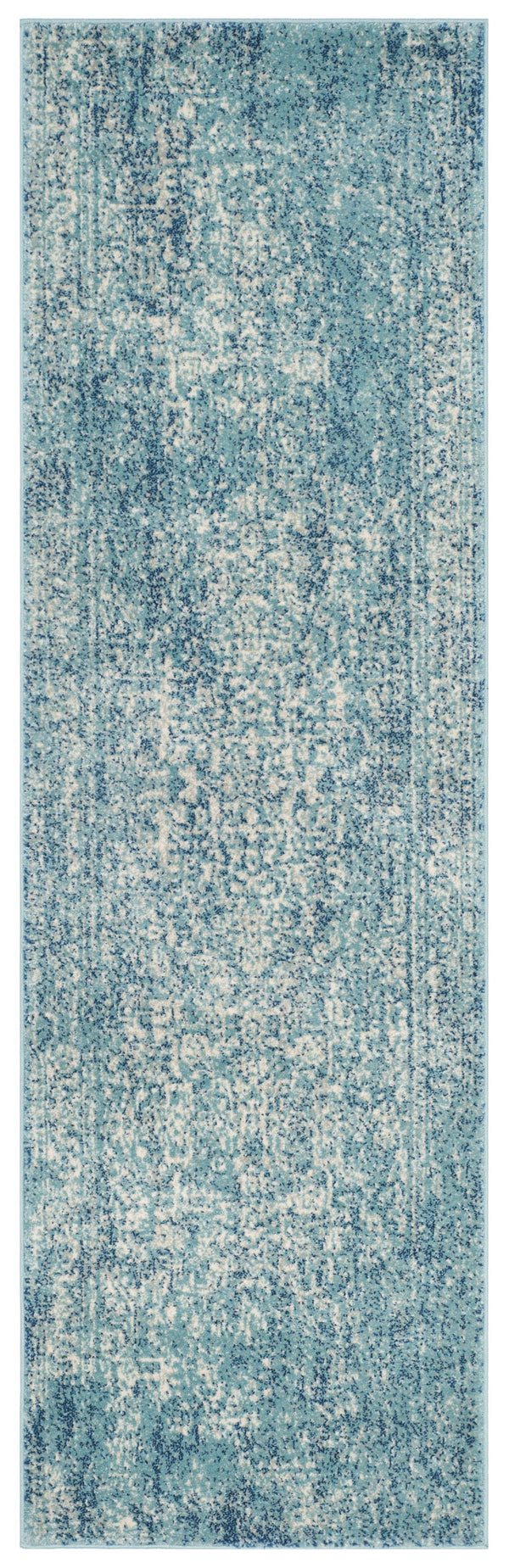 Safavieh Evoke Blue Ivory Transitional Area Rug From Turkey — Power-Loomed Durability With Low-Profile Plush Appeal 6'-0" x 8'-0" EVK256C-68