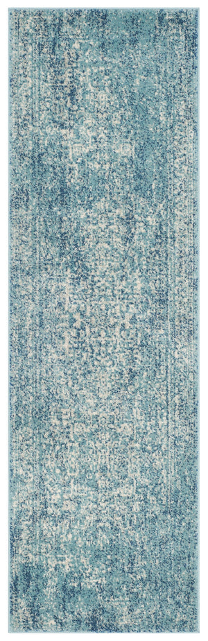 Safavieh Evoke Oval Area Rug In Blue And Ivory — Transitional Low-Profile Power-Loomed Design, Durable Turkish Craftsmanship 6'-0" x 8'-0" EVK256C-68OV