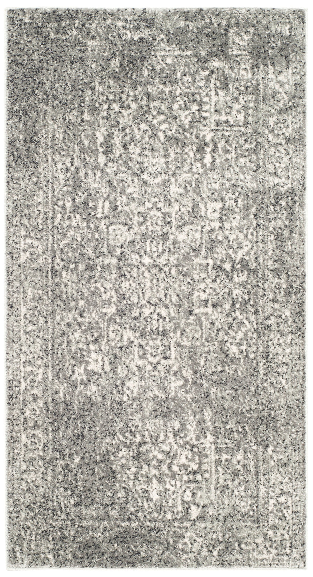 Safavieh Evoke Grey Ivory Area Rug — Low-Profile 3/8" Pile, Power-Loomed Polypropylene From Turkey, Modern Elegance 10'-0" x 10'-0" EVK256D-10SQ