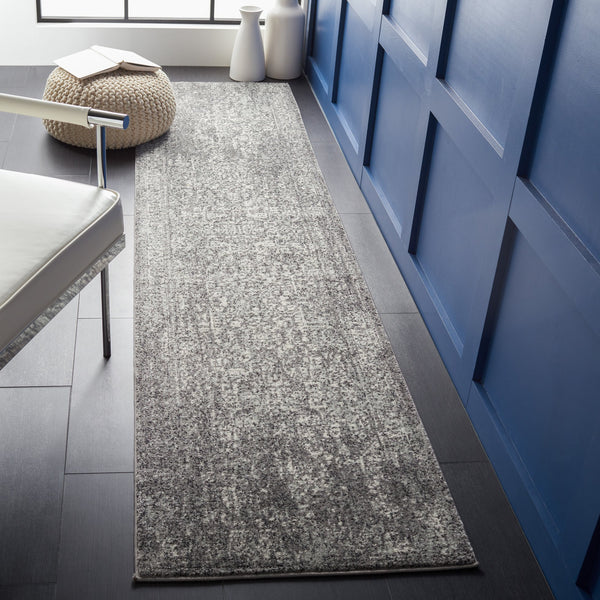Safavieh Evoke Grey Ivory Runner Rug — Power-Loomed In Turkey, Durable Low-Pile 80% Polypropylene Jute Blend 2'-2" x 15'-0" EVK256D-215