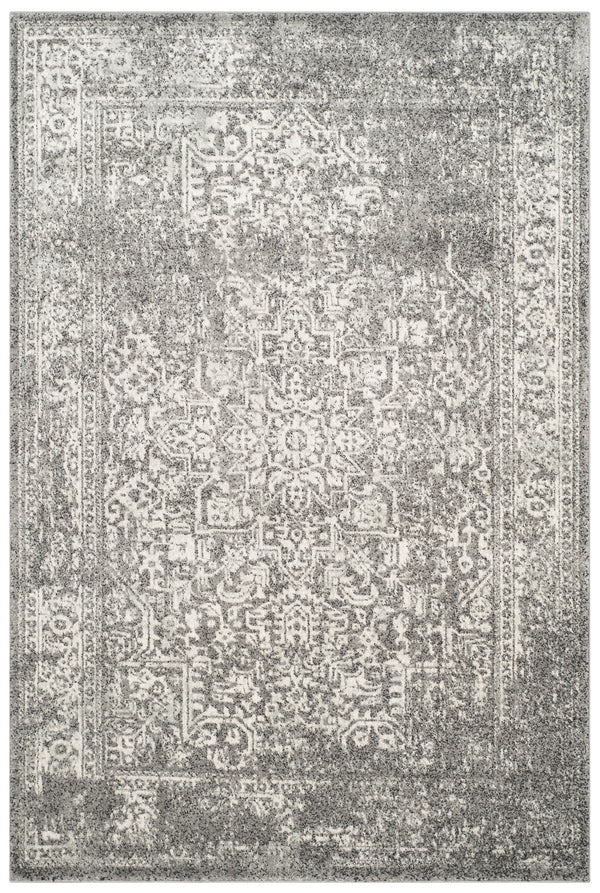 Safavieh Evoke Transitional Grey Ivory Area Rug — Power-Loomed In Turkey, Low-Profile Durable Luxury 6'X8' 6'-0" x 8'-0" EVK256D-68