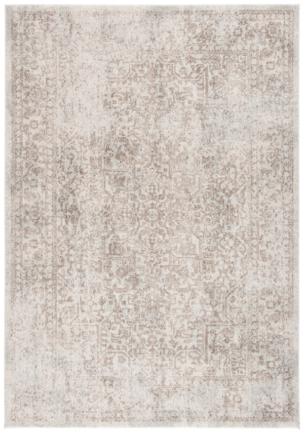 Safavieh Evoke Ivory Taupe Transitional Square Rug — Power-Loomed Turkey Floral & Geometric Design, Durable 8'-0" x 8'-0" EVK256E-8SQ