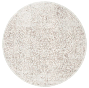 Safavieh Evoke Ivory Taupe Transitional Square Rug — Power-Loomed Turkey Floral & Geometric Design, Durable 8'-0" x 8'-0" EVK256E-8SQ