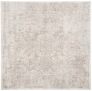 Safavieh Evoke Ivory Taupe Transitional Square Rug — Power-Loomed Turkey Floral & Geometric Design, Durable 8'-0" x 8'-0" EVK256E-8SQ