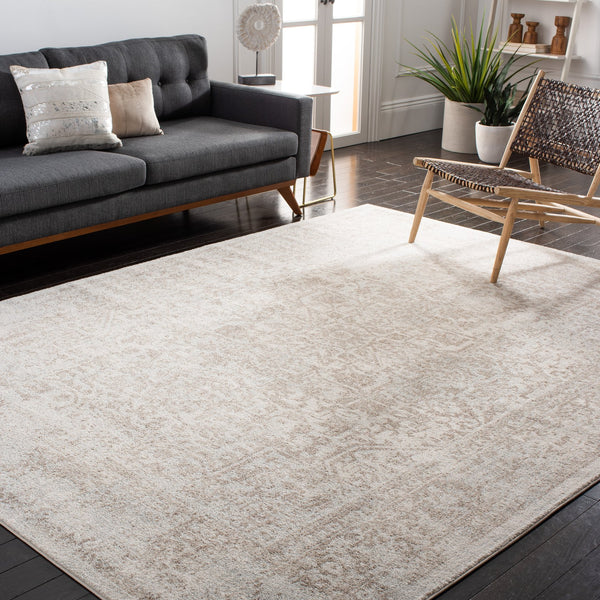 Safavieh Evoke Ivory Taupe Oval Rug — Transitional Low-Profile Power-Loomed Turkish Area Rug, Durable Elegance 6'-0" x 8'-0" EVK256E-68OV