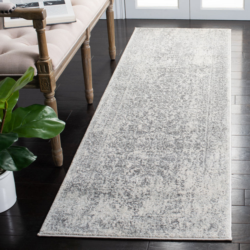 Safavieh Evoke Ivory Grey Power-Loomed Area Rug — Low-Profile, Durable Turkish Weave With Natural Jute Texture 6'-0" x 8'-0" EVK256F-68