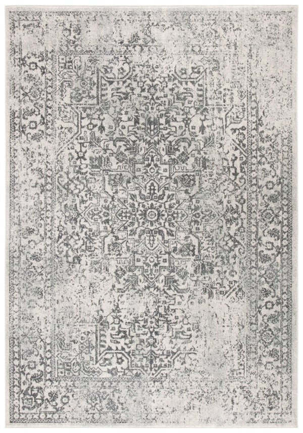 Safavieh Evoke Ivory Grey Power-Loomed Area Rug — Low-Profile, Durable Turkish Weave With Natural Jute Texture 6'-0" x 8'-0" EVK256F-68