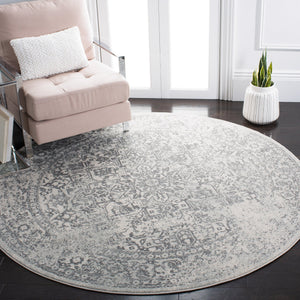 Safavieh Evoke Ornate Transitional Square Rug In Ivory And Grey — Low-Profile, Durable Turkish Power-Loomed Elegance 8'-0" x 8'-0" EVK256F-8SQ