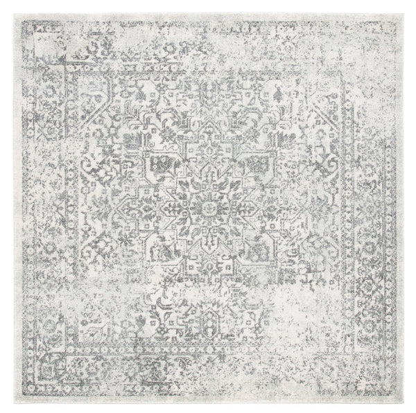 Safavieh Evoke Ivory Grey Power-Loomed Area Rug — Low-Profile, Durable Turkish Weave With Natural Jute Texture 6'-0" x 8'-0" EVK256F-68