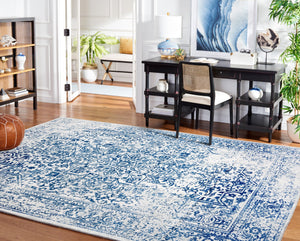 Safavieh Evoke Timeless 10X14 Ivory Navy Oriental Area Rug — Power-Loomed Turkey, Durable Polypropylene Blend EVK256N-10