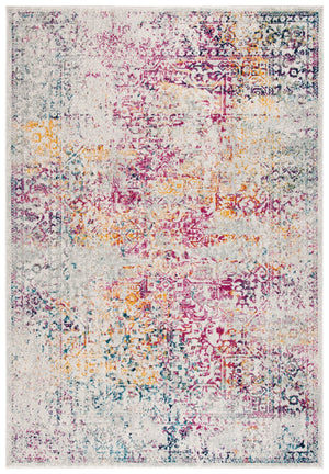 Safavieh Evoke Ivory And Fuchsia Area Rug — Low-Profile Transitional Power-Loomed Design For Durability And Comfort 6'-0" x 8'-0" EVK256Q-68
