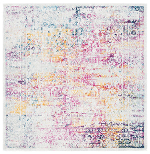 Safavieh Evoke Ivory And Fuchsia Area Rug — Low-Profile Transitional Power-Loomed Design For Durability And Comfort 6'-0" x 8'-0" EVK256Q-68