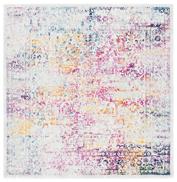 Safavieh Evoke Ivory And Fuchsia Area Rug — Low-Profile Transitional Power-Loomed Design For Durability And Comfort 6'-0" x 8'-0" EVK256Q-68