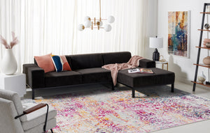 Safavieh Evoke Ivory And Fuchsia Oval Rug — Power-Loomed Turkey Transitional Design, Durable Cushioned Pile 6'-0" x 8'-0" EVK256Q-68OV