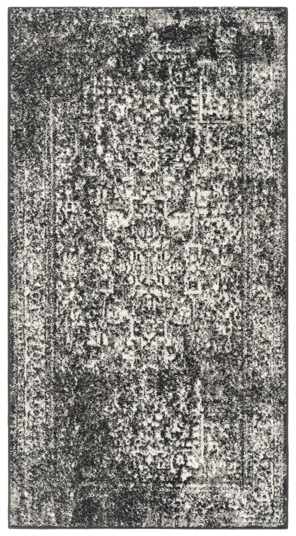 Safavieh Evoke Square Area Rug - Power-Loomed Turkish Black & Grey Transitional Design, Durable Texture 3'-0" x 3'-0" EVK256R-3SQ