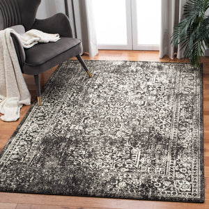 Safavieh Evoke Oval Rug In Black & Grey — Low-Profile Traditional Power-Loomed Design, Durable & Stain-Resistant 6'-0" x 8'-0" EVK256R-68OV