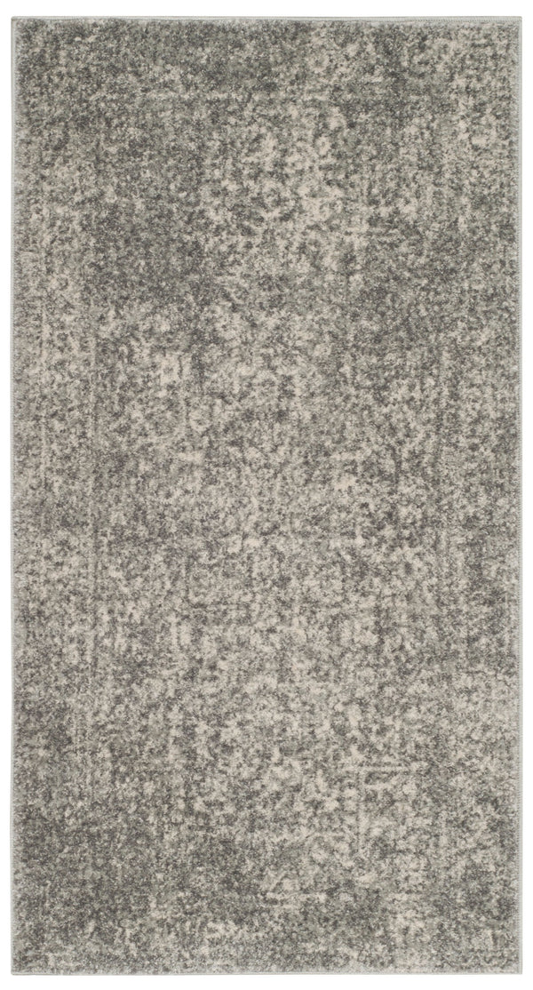 Safavieh Evoke Oval Area Rug In Silver Ivory — Transitional Low-Pile Power-Loomed Turkish Blend Rug 8Ft 6'-0" x 8'-0" EVK256S-68OV