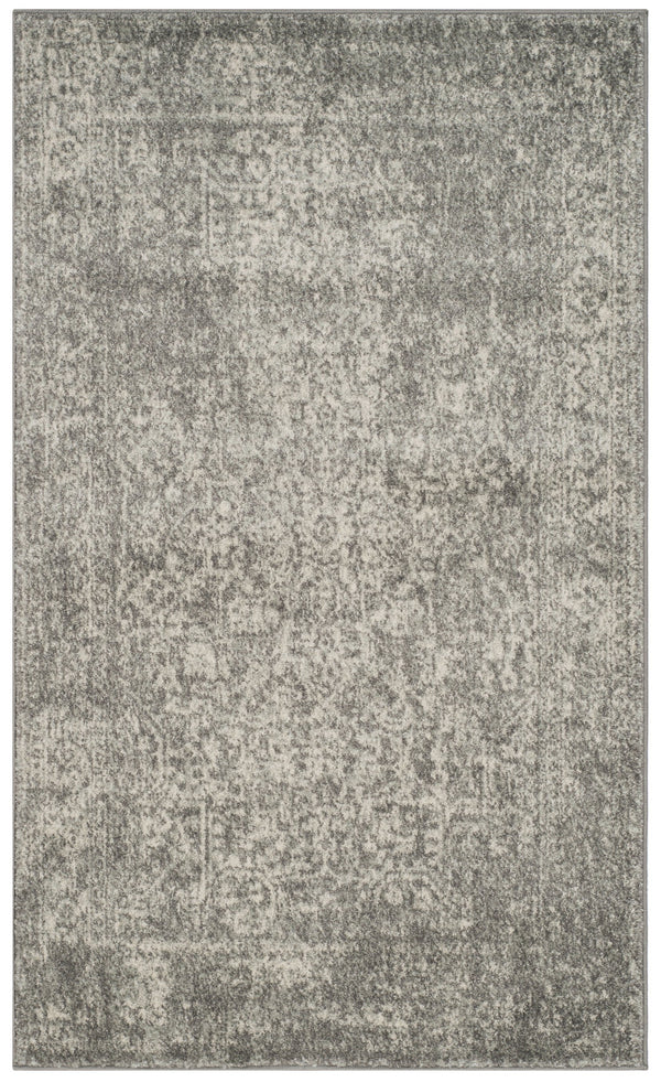 Safavieh Evoke Transitional Silver Ivory Area Rug — Power-Loomed Turkish Durability, Low-Profile Comfort 6'-0" x 8'-0" EVK256S-68