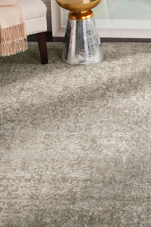 Safavieh Evoke Transitional Silver Ivory Area Rug — Power-Loomed Turkish Durability, Low-Profile Comfort 6'-0" x 8'-0" EVK256S-68