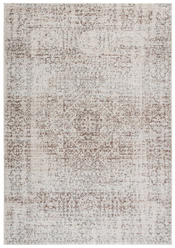 Safavieh Evoke Traditional Power Loomed Polypropylene Area Rug in Ivory Silver Tones 5'-3" x 7'-6" EVK260A-5