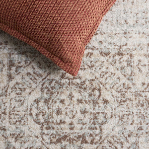 Safavieh Evoke Traditional Power Loomed Polypropylene Area Rug in Ivory Silver Tones 5'-3" x 7'-6" EVK260A-5