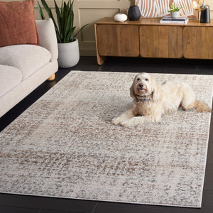 Safavieh Evoke Traditional Power Loomed Polypropylene Area Rug in Ivory Silver Tones 5'-3" x 7'-6" EVK260A-5