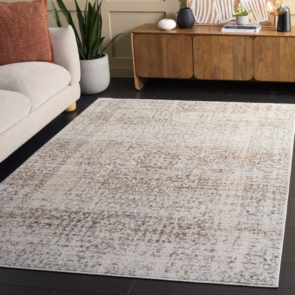 Safavieh Evoke Traditional Power Loomed Polypropylene Area Rug in Ivory Silver Tones 6'-7" x 9'-0" EVK260A-6