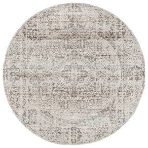 Safavieh Evoke Traditional Power Loomed Polypropylene Area Rug in Ivory Silver Tones 6'-7" x 6'-7" - Round EVK260A-7R