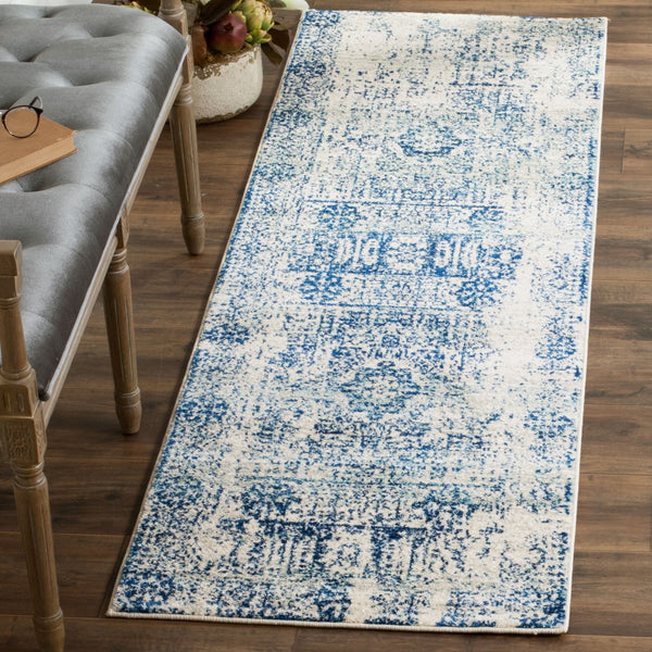 Safavieh Evoke 260 Power Loomed  Rug Ivory / Blue EVK260C-27
