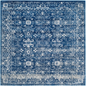 Safavieh Evoke Navy Ivory Square Polypropylene Rug Turkey Woven Transitional Entryway Accent EVK270A-3SQ