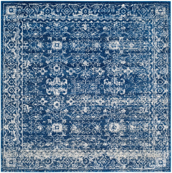 Safavieh Evoke Navy Ivory Square Polypropylene Rug Turkey Woven Transitional Entryway Accent EVK270A-3SQ