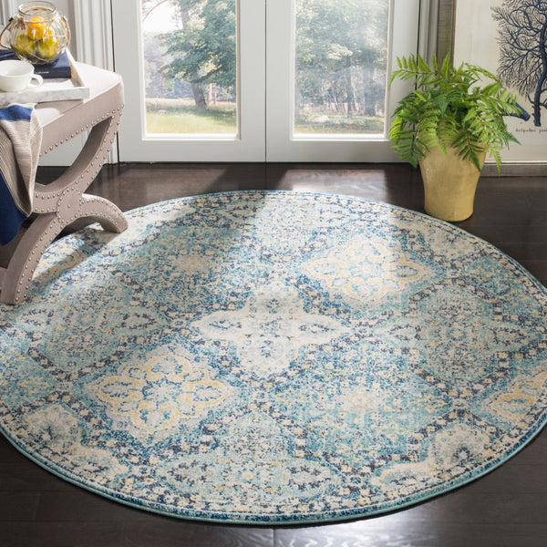 Safavieh Evoke 274 Power Loomed  Rug Light Blue / Ivory EVK274C-5R