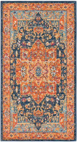 Safavieh Evoke 275 Power Loomed  Rug Blue / Orange EVK275C-24