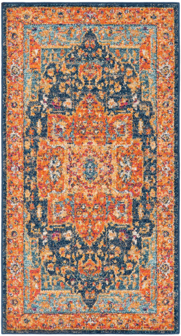 Safavieh Evoke 275 Power Loomed  Rug Blue / Orange EVK275C-24