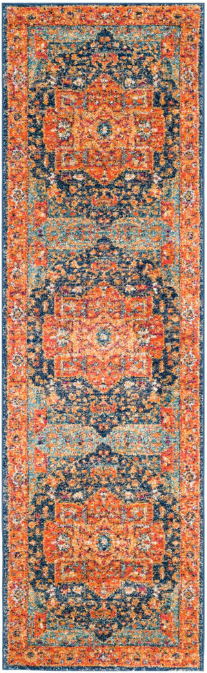 Safavieh Evoke 275 Power Loomed  Rug Blue / Orange EVK275C-27