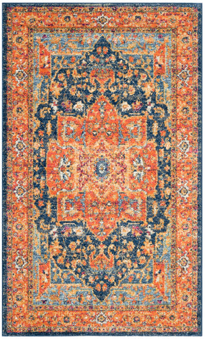 Safavieh Evoke 275 Power Loomed  Rug Blue / Orange EVK275C-3